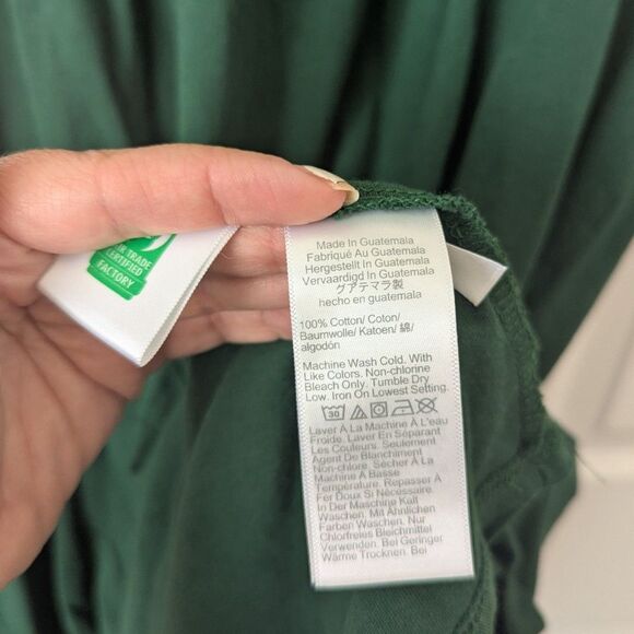 J. Crew Factory Tiered Knit Mini Dress Medium Fern Canyon Green 100% Cotton - Picture 4 of 5